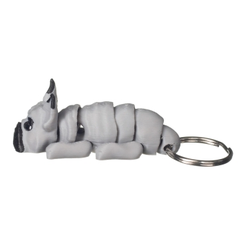 Brelok z psem buldog francuski – szary brelok 3D do kluczy